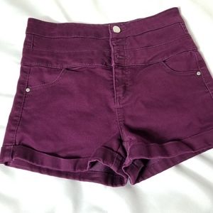 TinselTown High Rise Purple Women's Shorts.  A118